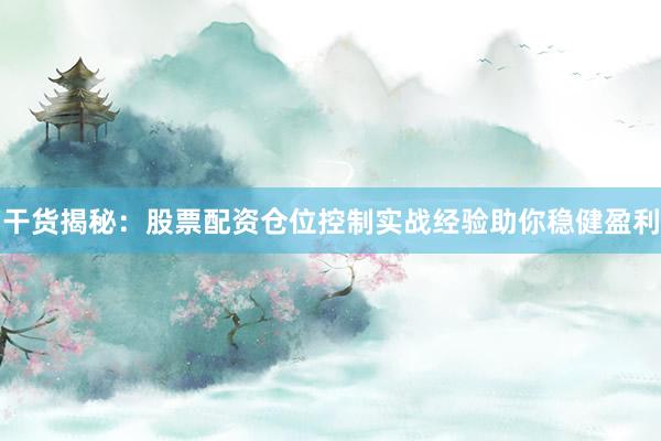 干货揭秘：股票配资仓位控制实战经验助你稳健盈利
