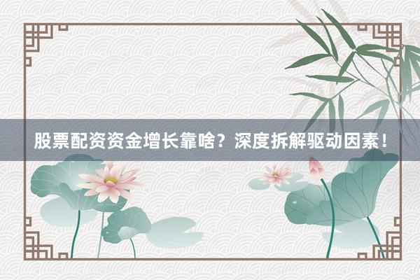 股票配资资金增长靠啥？深度拆解驱动因素！