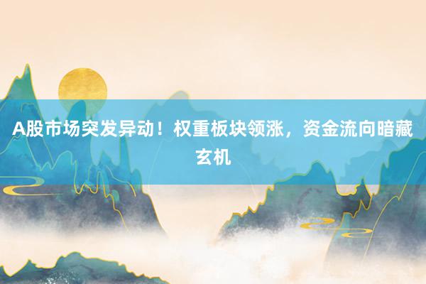 A股市场突发异动！权重板块领涨，资金流向暗藏玄机