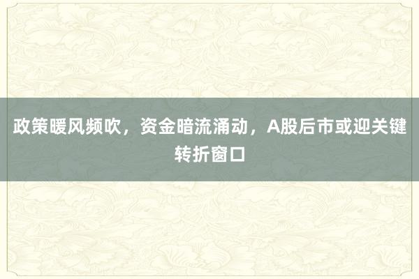 政策暖风频吹，资金暗流涌动，A股后市或迎关键转折窗口