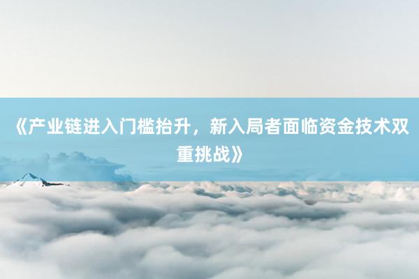 《产业链进入门槛抬升，新入局者面临资金技术双重挑战》