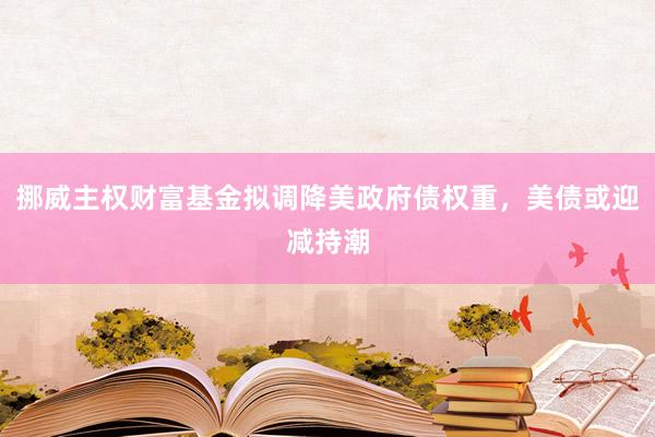 挪威主权财富基金拟调降美政府债权重，美债或迎减持潮