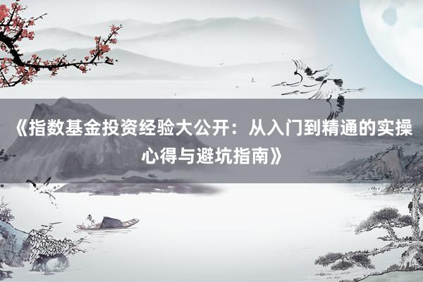《指数基金投资经验大公开：从入门到精通的实操心得与避坑指南》